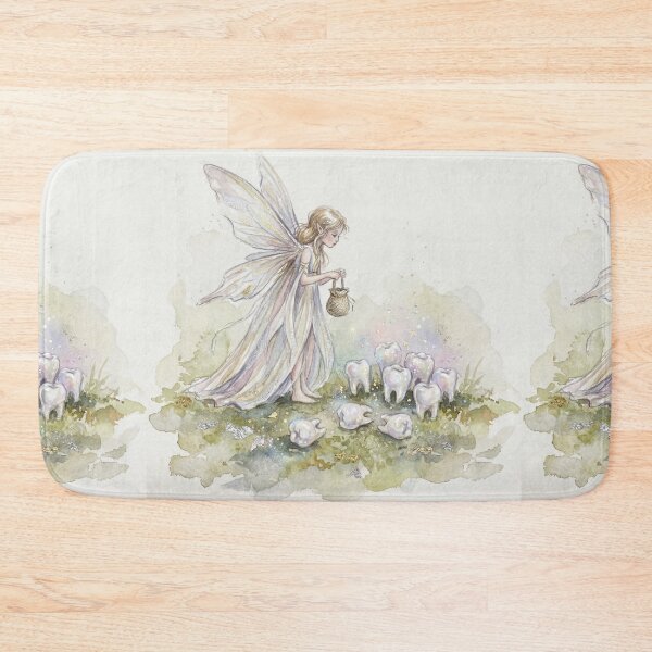 Item preview, Tooth Fairy with Pearly whites creature of folklore watercolor artwork illustration designed and sold by Vintage Designs +.