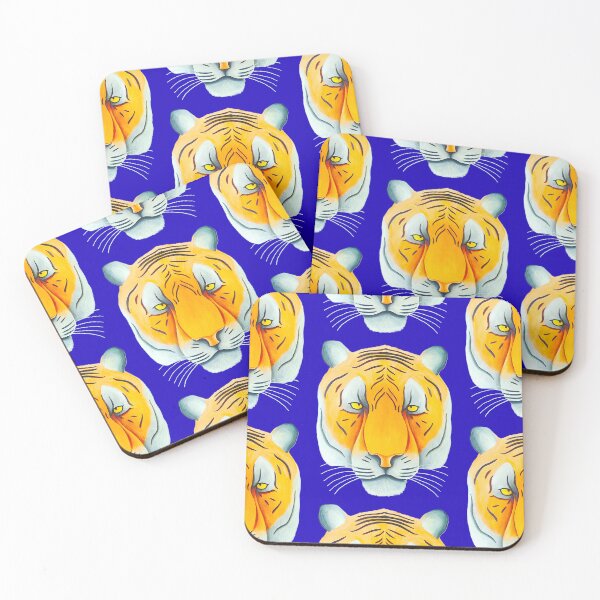 Item preview, Tiger head portrait design navy blue background unique big cat present gift designed and sold by Arniesart85.