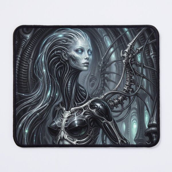 Item preview, Scifi Biomechanical portrait of a beautiful woman pinup art designed and sold by Vintage Designs +.
