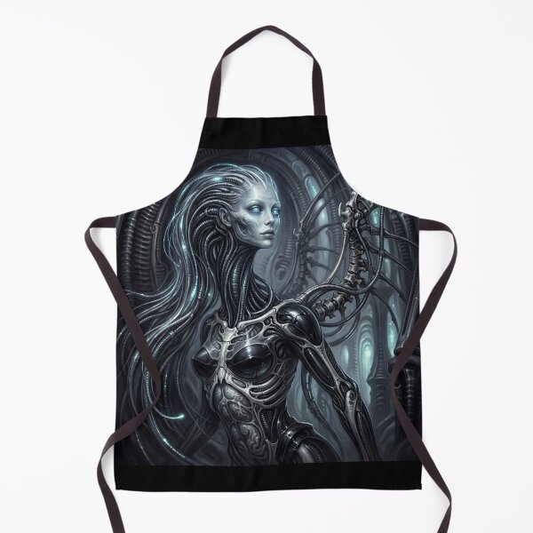 Item preview, Scifi Biomechanical portrait of a beautiful woman pinup art designed and sold by Vintage Designs +.