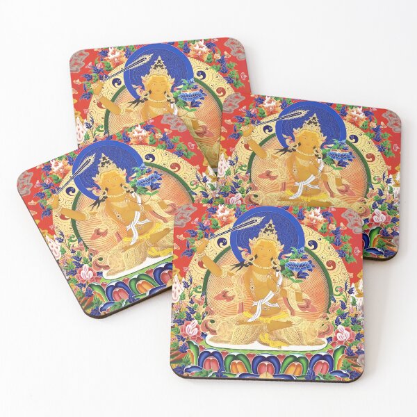 Item preview, Manjushri Wisdom Thangka Wall Art designed and sold by AetherNest.