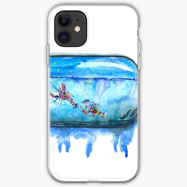 Lobster, watercolor Lobster iPhone Soft Case