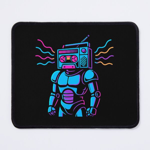 Item preview, Neon Boombox Mech Robot – Retro Futuristic Synthwave Music Android Art designed and sold by AddictiveDesign.