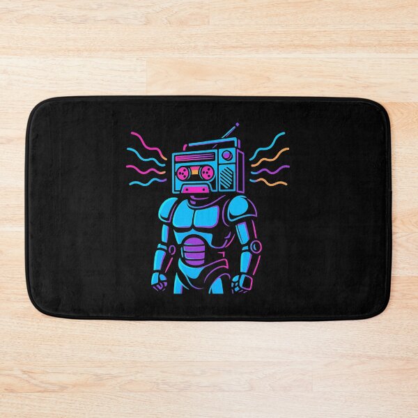 Item preview, Neon Boombox Mech Robot – Retro Futuristic Synthwave Music Android Art designed and sold by AddictiveDesign.