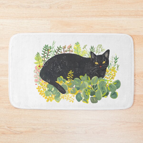 Item preview, Black Cat with house plants designed and sold by xiao xuans.