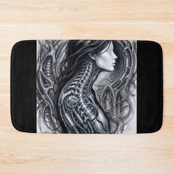 Item preview, Scifi Biomechanical portrait of a beautiful woman pinup art designed and sold by Vintage Designs +.