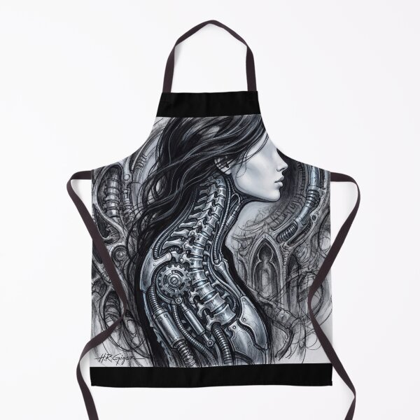 Item preview, Scifi Biomechanical portrait of a beautiful woman pinup art designed and sold by Vintage Designs +.