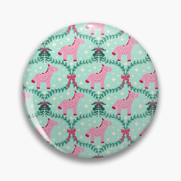 Item preview, Pink Christmas Dala Horse Pattern designed and sold by Home Cyn Home.