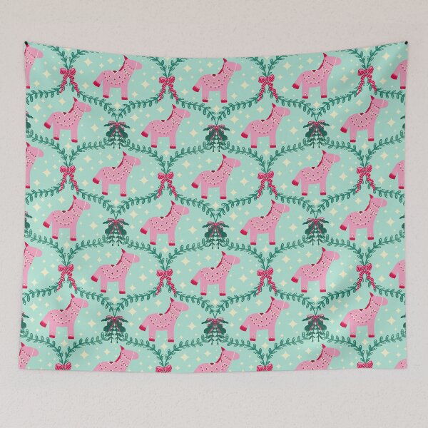 Item preview, Pink Christmas Dala Horse Pattern designed and sold by Home Cyn Home.