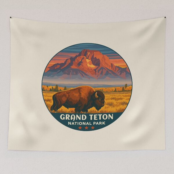 Item preview, Grand Teton National Park Retro Sticker designed and sold by Gideon Emmerich.