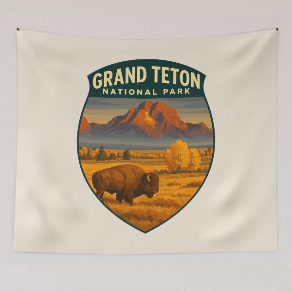 Item preview, Grand Teton National Park Retro Sticker designed and sold by Gideon Emmerich.