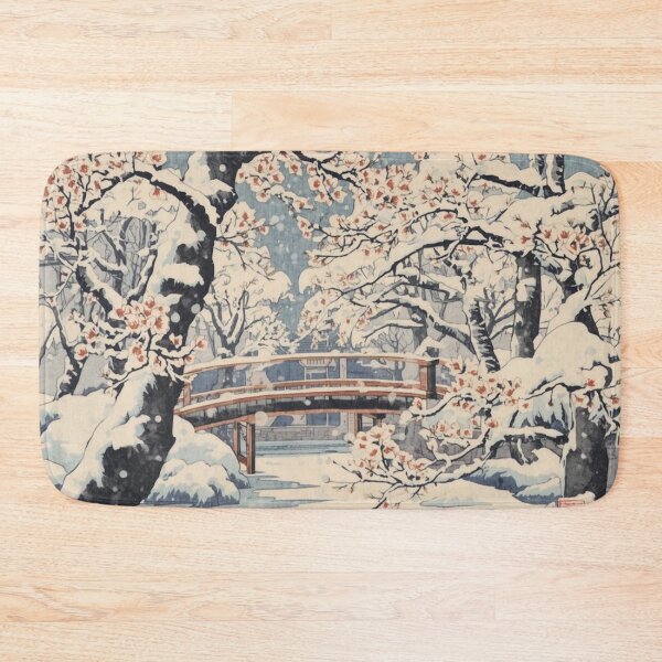 Item preview, Japanese Ukiyo-e Winter Plum Blossom Snow Art - Edo Style Woodblock Print Snowy Grove Zen Aesthetic designed and sold by Vandy Fullam.
