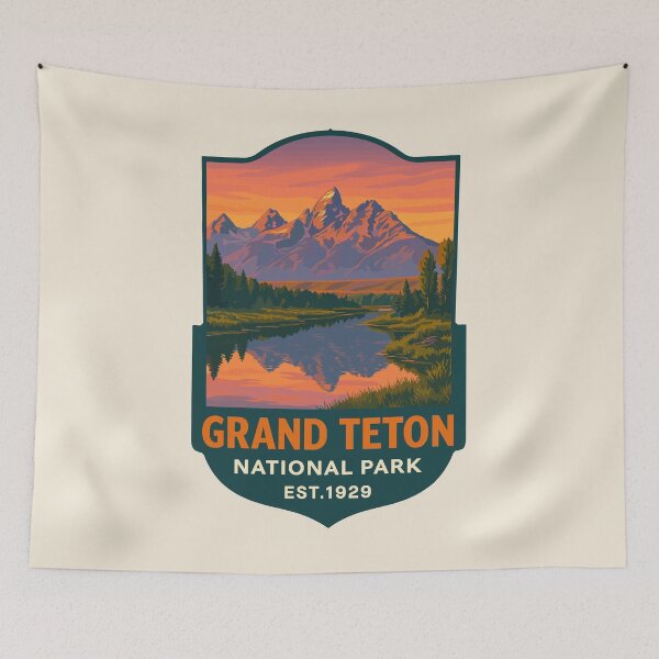 Item preview, Grand Teton National Park Retro Sticker designed and sold by Gideon Emmerich.