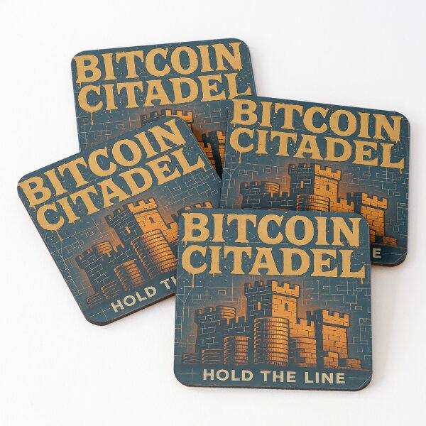 Item preview, Bitcoin Citadel Poster Vintage Blueprint Style Crypto Fortress With Hold The Line Slogan designed and sold by Bored Elon.