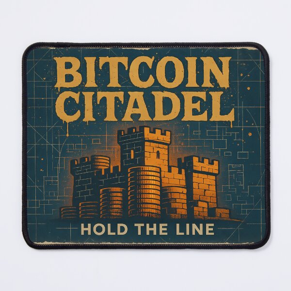Item preview, Bitcoin Citadel Poster Vintage Blueprint Style Crypto Fortress With Hold The Line Slogan designed and sold by Bored Elon.