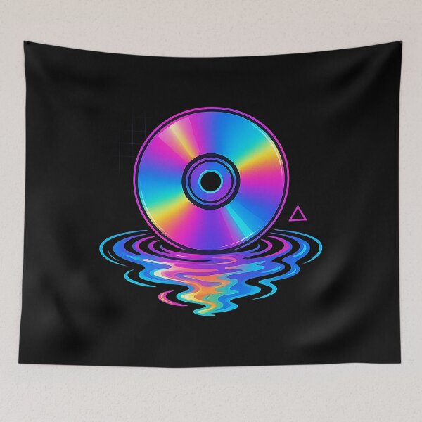 Item preview, Laserdisc Lagoon – Neon CD Reflection Vaporwave Retro designed and sold by AddictiveDesign.