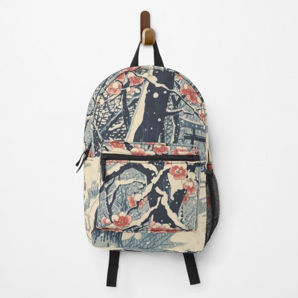 Item preview, Snowy Ume Plum Blossom Ukiyo-e Art - Traditional Japanese Winter Woodblock Snowfall Edo Period Print designed and sold by Vandy Fullam.