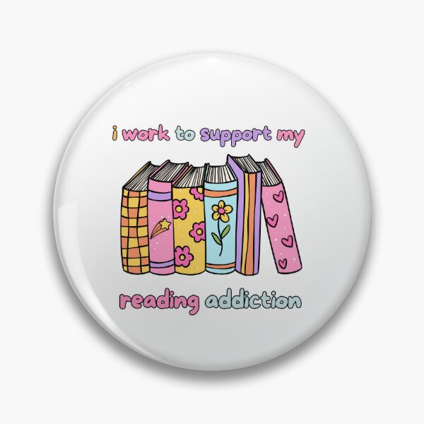 Item preview, I Work To Support My Reading Addiction Daily retro daisy flowers  designed and sold by SkeletonsDanger.