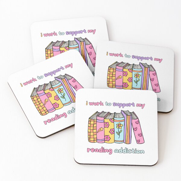 Item preview, I Work To Support My Reading Addiction Daily retro daisy flowers  designed and sold by SkeletonsDanger.