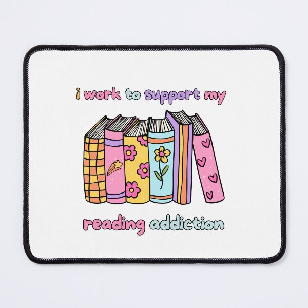 Item preview, I Work To Support My Reading Addiction Daily retro daisy flowers  designed and sold by SkeletonsDanger.