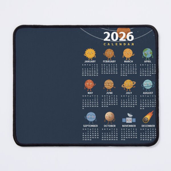 Item preview, 2026 Cute Space Planets Calendar Poster | Kawaii Solar System Wall Art designed and sold by JOOKDesign.