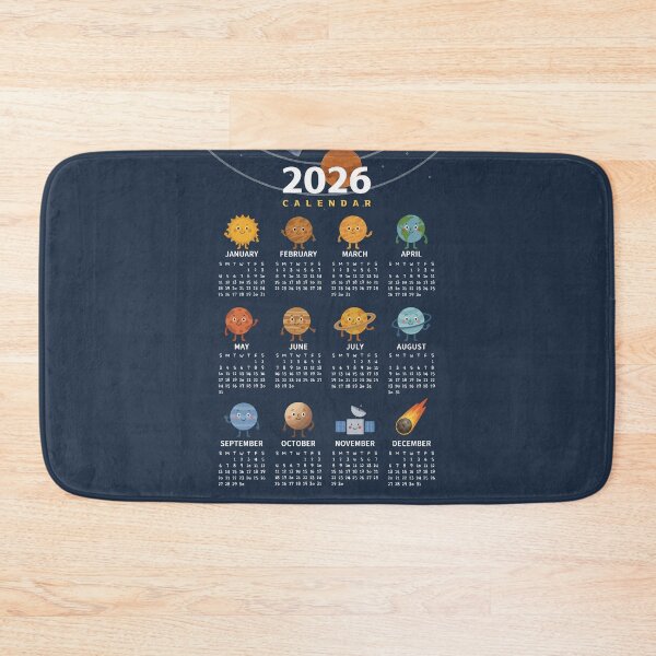Item preview, 2026 Cute Space Planets Calendar Poster | Kawaii Solar System Wall Art designed and sold by JOOKDesign.