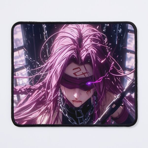 Item preview, Rider/Medusa-Blindfolded Blade Warrior – Dark Neon Cyberpunk Anime Art designed and sold by Dyan4.