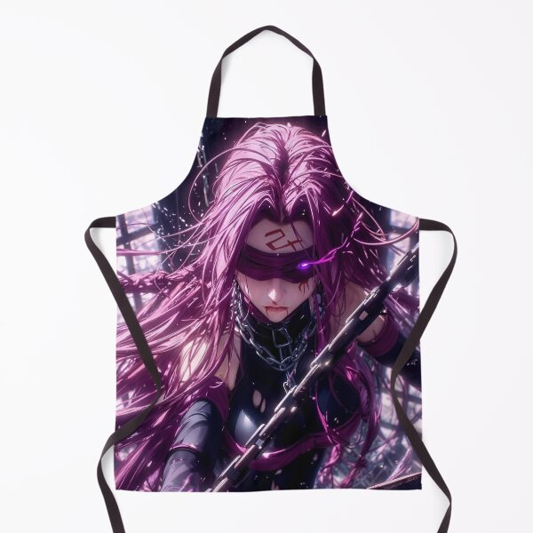 Item preview, Rider/Medusa-Blindfolded Blade Warrior – Dark Neon Cyberpunk Anime Art designed and sold by Dyan4.