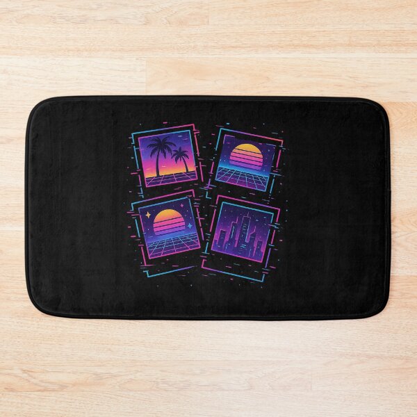 Item preview, Glitchy Vaporwave Photo Memories – Neon Retro Sunset Polaroid designed and sold by AddictiveDesign.