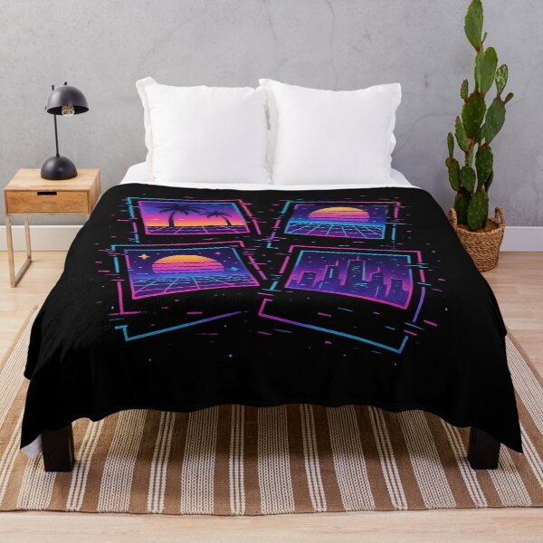 Item preview, Glitchy Vaporwave Photo Memories – Neon Retro Sunset Polaroid designed and sold by AddictiveDesign.