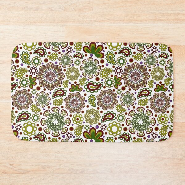 Item preview, Ornamental, fashionable, boho, colorful swirl pattern on a white background. Seamless floral pattern-170. designed and sold by Natalya Alexandrou.