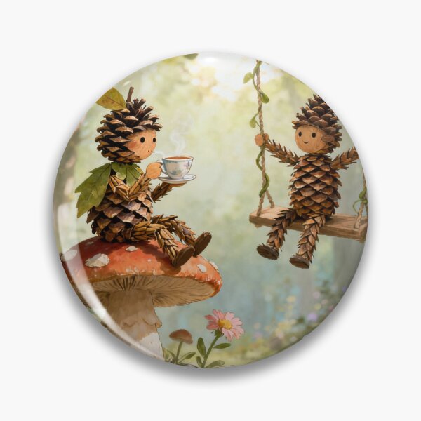 Item preview, Cute Pinecone Fairy Forest Art - Cottagecore Woodland  designed and sold by  Essence-Rise .