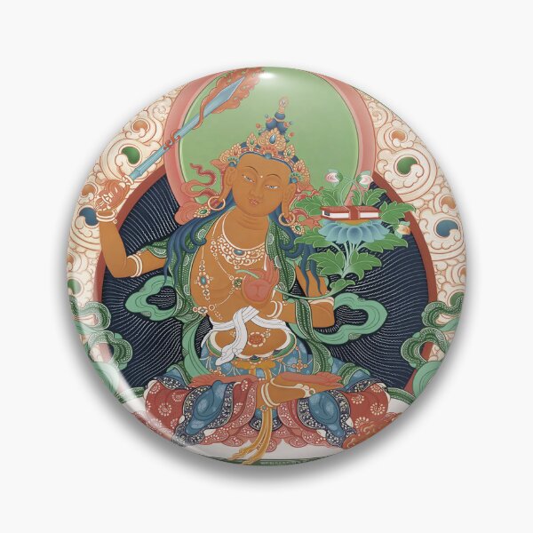 Item preview, Manjushri Wisdom Thangka Buddhist Art designed and sold by AetherNest by Alicia Jia Dong.