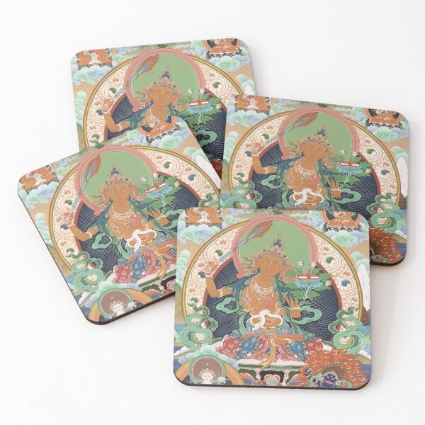 Item preview, Manjushri Wisdom Thangka Buddhist Art designed and sold by AetherNest.