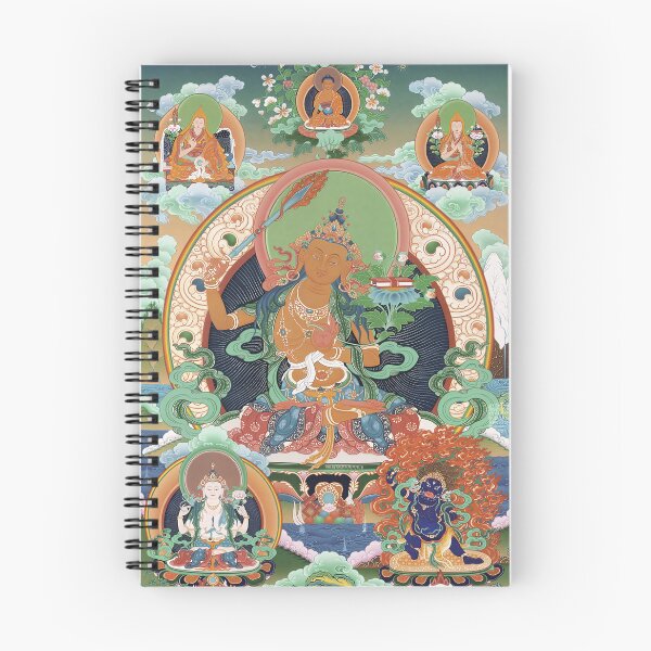 Item preview, Manjushri Wisdom Thangka Buddhist Art designed and sold by AetherNest by Alicia Jia Dong.