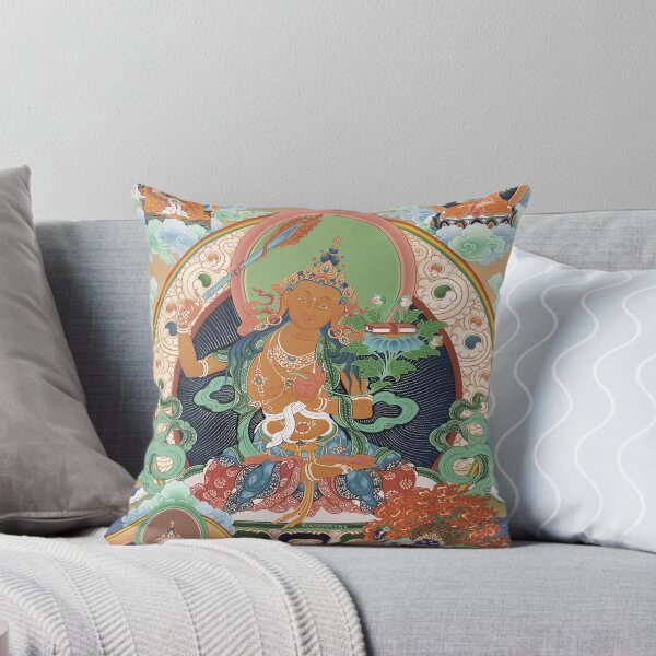 Item preview, Manjushri Wisdom Thangka Buddhist Art designed and sold by AetherNest by Alicia Jia Dong.