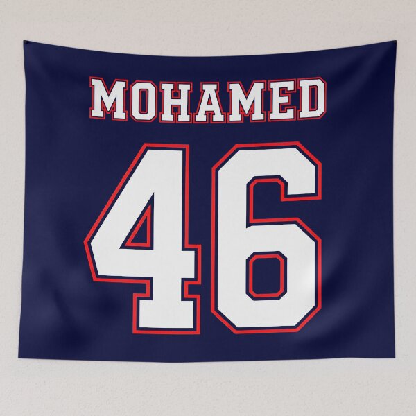Item preview, Mohamed 46 Number 46 College Style Football Jersey Black Red White designed and sold by EdGraphy.