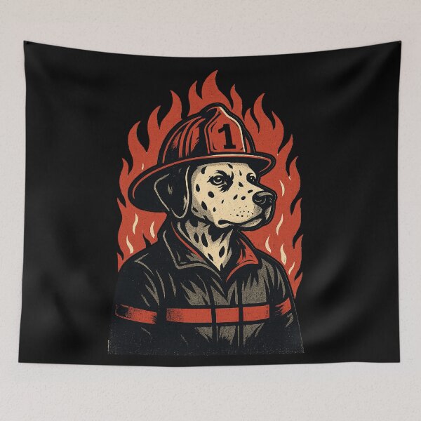 Item preview, Dalmatian Firefighters Brave, an artwork that embodies courage, loyalty, and the spirit of fire rescue designed and sold by Ach&Koor.