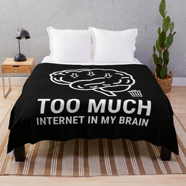Item preview, Too Much Internet in My Brain Design with Glitch Arrows and Digital Overload Humor designed and sold by SplashTastic.