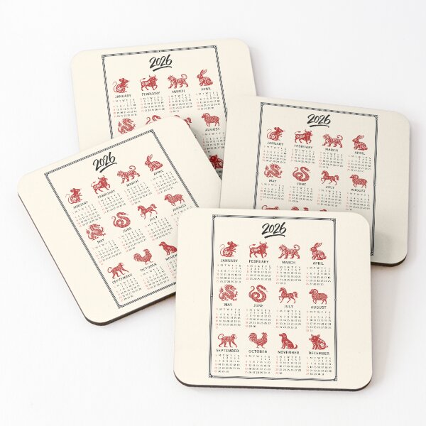 Item preview, 2026 Zodiac Animals Calendar Poster | 12 Zodiac Wall Art designed and sold by JOOKDesign.
