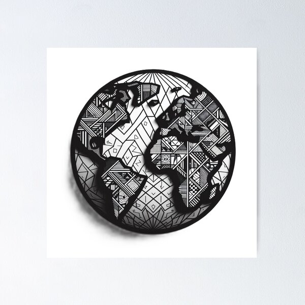 Item preview, Black and White Globe designed and sold by Endeva4eva.