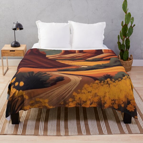 Item preview, Retro Desert Canyon Wildflower Poster - Vintage National Park Style Golden Valley Red Rock Boho Art designed and sold by Esterlane.