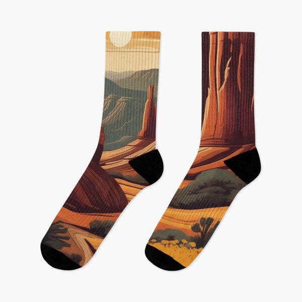 Item preview, Retro Desert Canyon Wildflower Poster - Vintage National Park Style Golden Valley Red Rock Boho Art designed and sold by Esterlane.