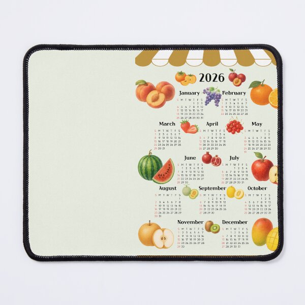 Item preview, 2026 Fruit Calendar Poster | 12 Colorful Fruits Monthly Wall Art designed and sold by JOOKDesign.