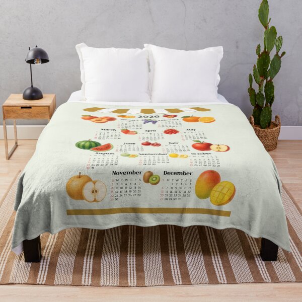 Item preview, 2026 Fruit Calendar Poster | 12 Colorful Fruits Monthly Wall Art designed and sold by JOOKDesign.