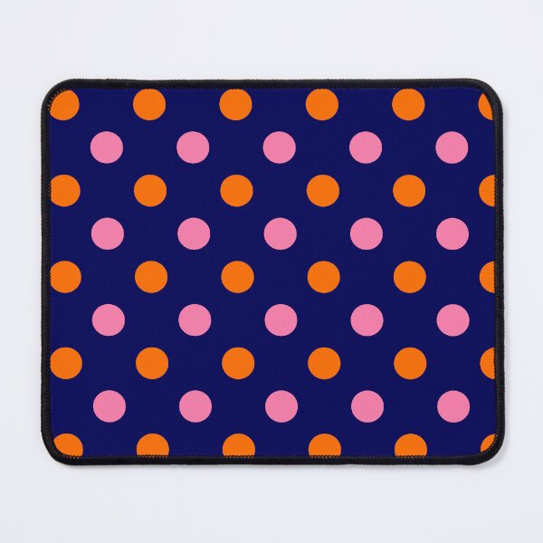 Item preview, Orange Pink Polka Dots On Blue Background Design designed and sold by PatternTitan.