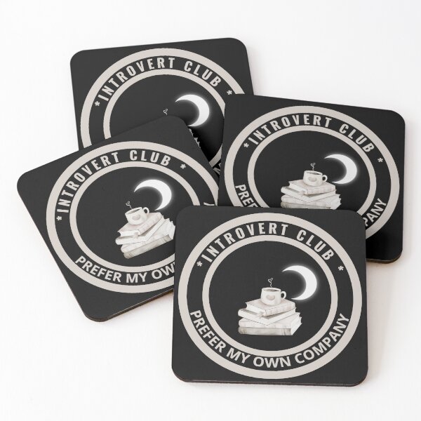 Item preview, INTROVERT CLUB,Prefer My Own Company,Books,Coffe,Moon designed and sold by Anyshca.