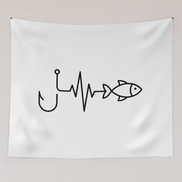 Item preview, Minimalist Fishing Hook and Fish Heartbeat Line designed and sold by EverBranz-stor.