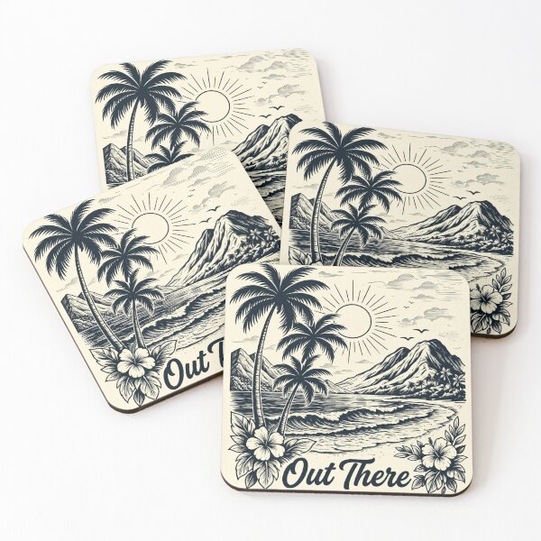 Item preview, Black and White Tropical Palm Trees & Mountains - Out There designed and sold by TheOneOff.