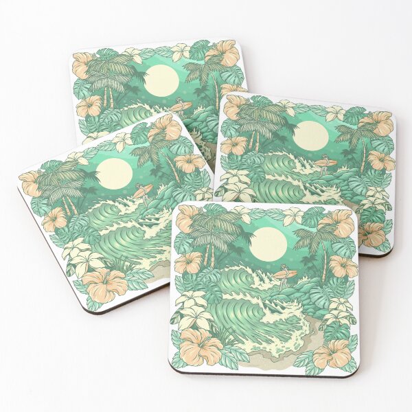 Item preview, Mint Green Tropical Surfer Girl with Hibiscus Frame designed and sold by TheOneOff.